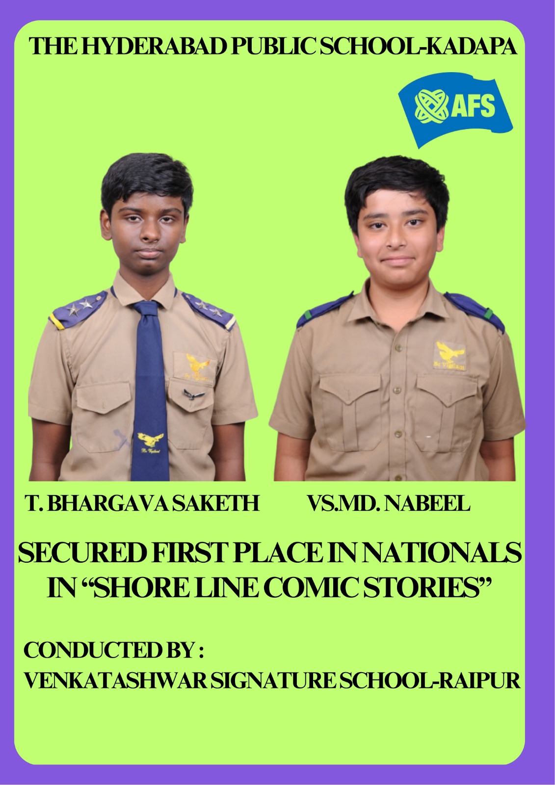 HPS- Kadapa shines With a National First Place