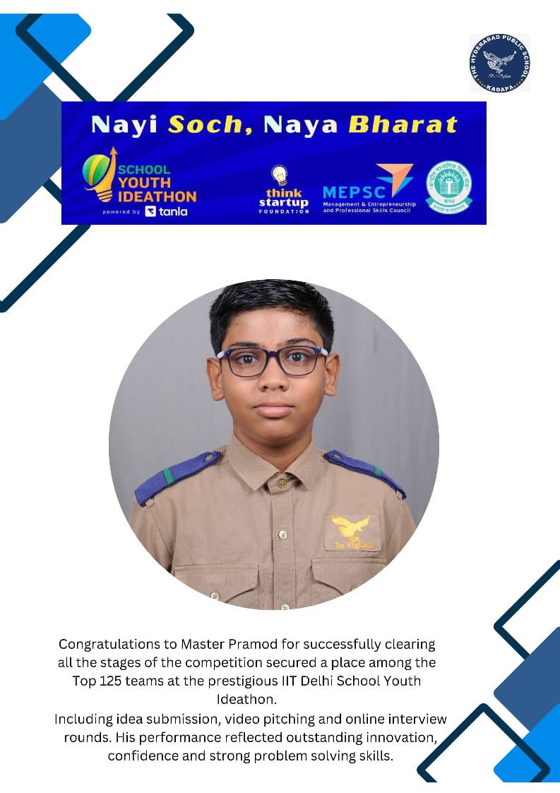 Outstanding Achievement at IIT Delhi School Youth Ideathon