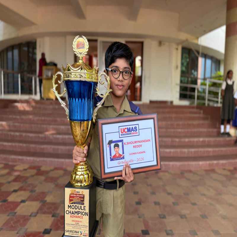 HPS Kadapa Student Wins Module Champion Trophy at Abacus State-Level Flash Competition